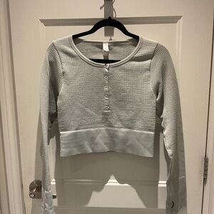 Aerie Women’s Waffle Cropped Long Sleeve Top